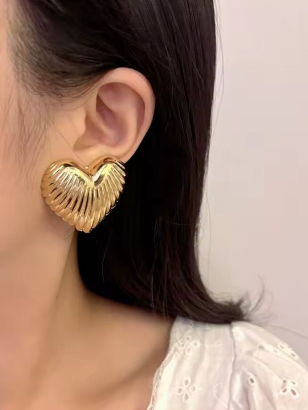 Radiant Gold Heart Earrings